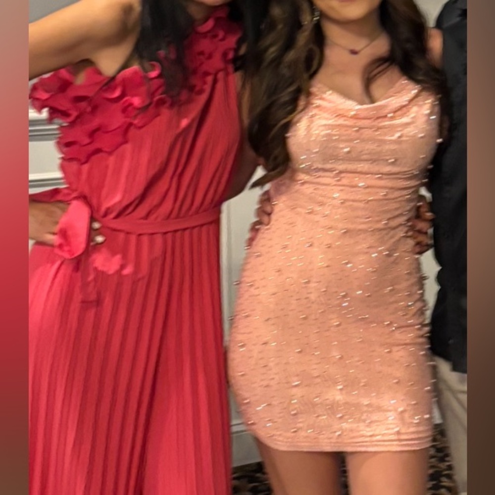 Windsor Glittering Peach Mini Dress